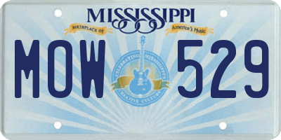 MS license plate MOW529