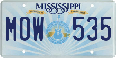 MS license plate MOW535