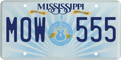 MS license plate MOW555