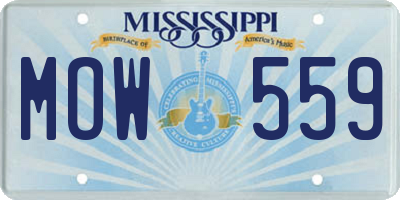 MS license plate MOW559