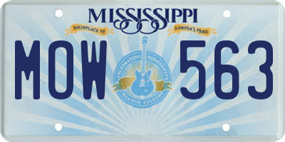 MS license plate MOW563