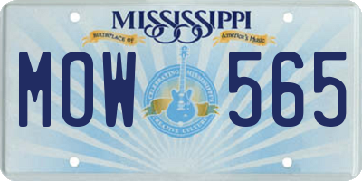 MS license plate MOW565