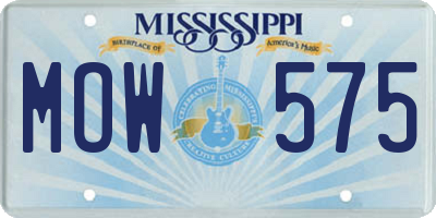 MS license plate MOW575