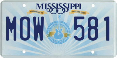 MS license plate MOW581