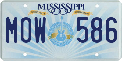 MS license plate MOW586