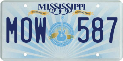 MS license plate MOW587