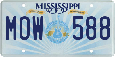MS license plate MOW588