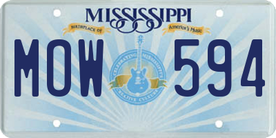 MS license plate MOW594