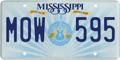 MS license plate MOW595