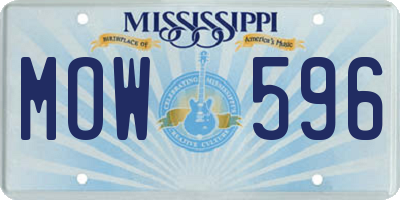 MS license plate MOW596