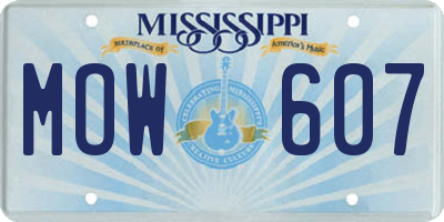 MS license plate MOW607