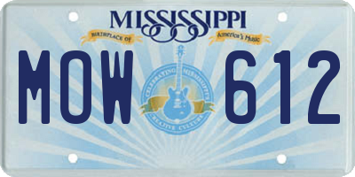 MS license plate MOW612