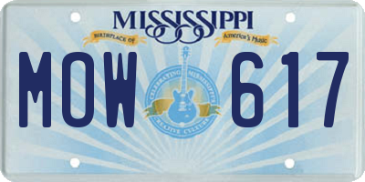 MS license plate MOW617