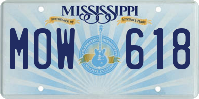 MS license plate MOW618