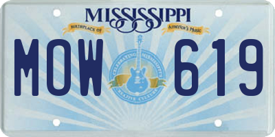 MS license plate MOW619
