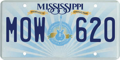 MS license plate MOW620
