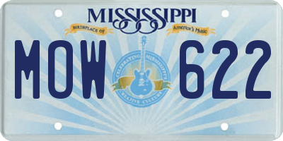 MS license plate MOW622
