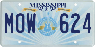 MS license plate MOW624