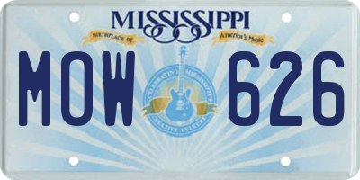 MS license plate MOW626