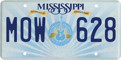 MS license plate MOW628
