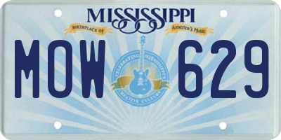 MS license plate MOW629