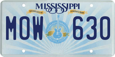 MS license plate MOW630