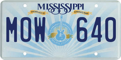 MS license plate MOW640