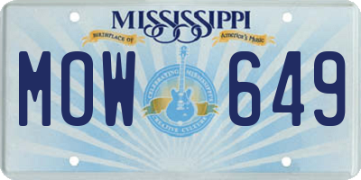 MS license plate MOW649