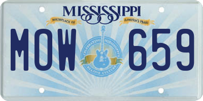 MS license plate MOW659