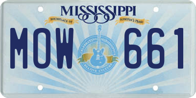 MS license plate MOW661