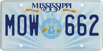 MS license plate MOW662