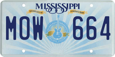 MS license plate MOW664
