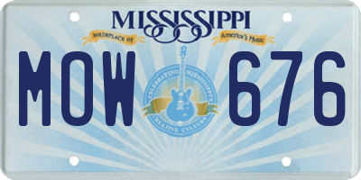 MS license plate MOW676