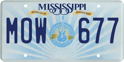 MS license plate MOW677