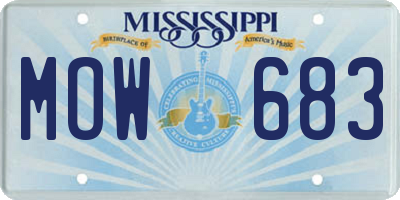 MS license plate MOW683