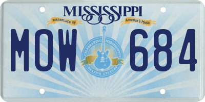 MS license plate MOW684
