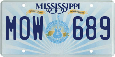 MS license plate MOW689