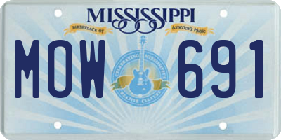 MS license plate MOW691