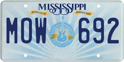 MS license plate MOW692