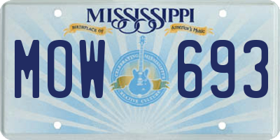 MS license plate MOW693