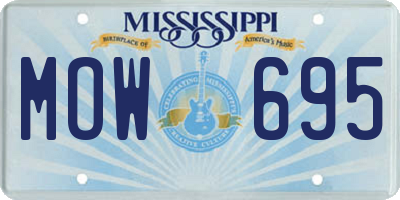 MS license plate MOW695