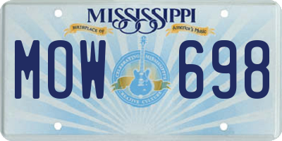 MS license plate MOW698