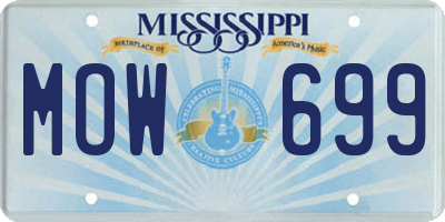 MS license plate MOW699