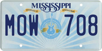 MS license plate MOW708