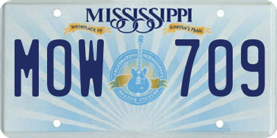 MS license plate MOW709