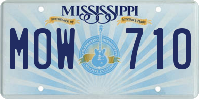MS license plate MOW710
