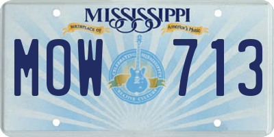 MS license plate MOW713
