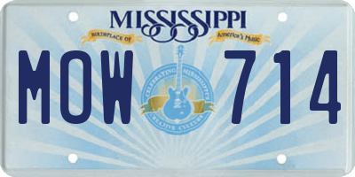 MS license plate MOW714