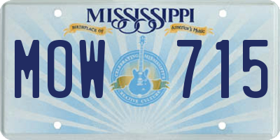 MS license plate MOW715