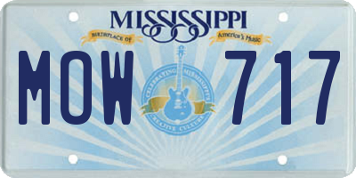MS license plate MOW717